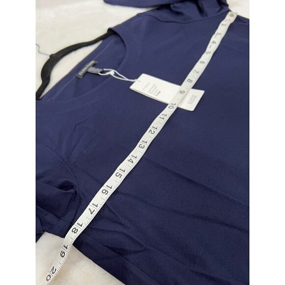 NWT Eileen Fisher Size XS Scoop Neck Knee Length Shift Dress, Blue MSRP$198 - Picture 3 of 10